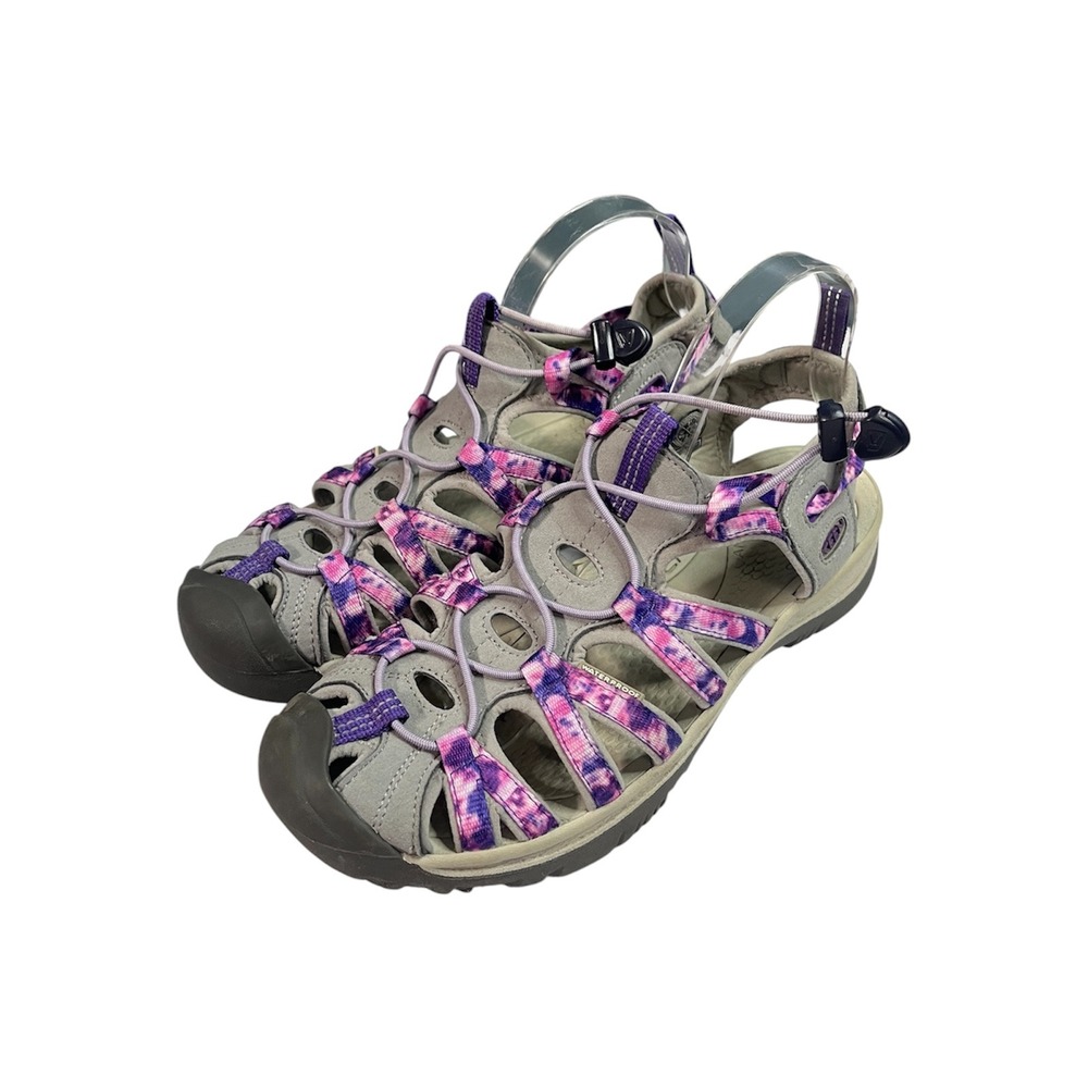 Keen Whisper Sandals Womens 11 Grey Purple Tie Dye Waterproof Hiking 1026252